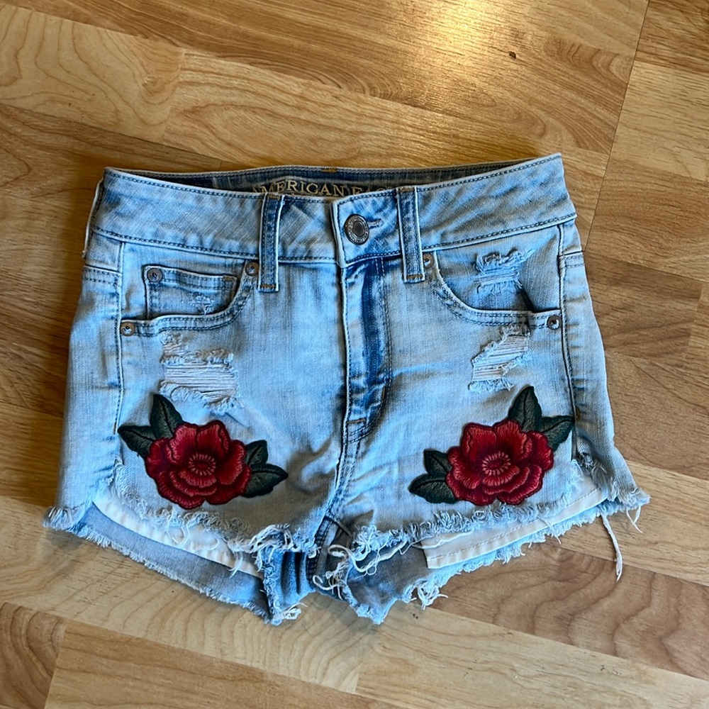American Eagle Size 00 “High Rise Shortie” Jean Shorts